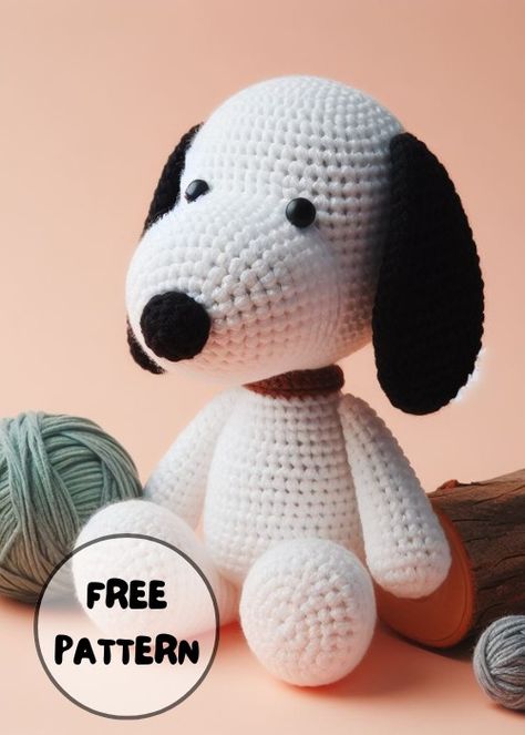 Snoopy Amigurumi Free Pattern, Crochet Amigurumi Free Patterns Animals Dogs, Free Snoopy Crochet Pattern, Free Crochet Snoopy Patterns, Crochet Free Dog Pattern, Snoopy Crochet Pattern, Snoopy Crochet Pattern Free, Free Crochet Dog Patterns, Crochet Dog Pattern Free Amigurumi