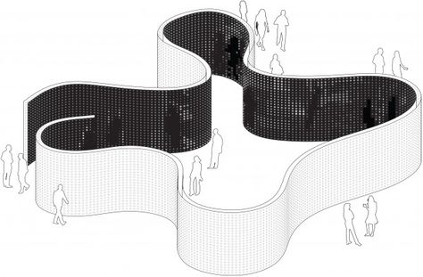 Studio (n-1) Architects » Farnsworth Curtain Form Development Architecture, Curvilinear Architecture, Curtain House, Interaktives Design, Toronto Architecture, Architecture Diagram, Farnsworth House, Museum Exhibition Design, Intimate Space