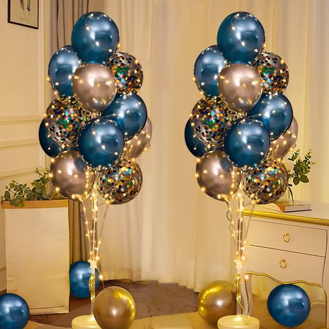 PRICES MAY VARY. Easy Assembly: The balloon stand kit comes with clear instructions for quick and simple assembly. Versatile Decor: Use the multi-colored balloons to create a festive atmosphere for any occasion like weddings, parties, and holidays. Durable Construction: The balloon stand is made from sturdy metal rods and plastic connectors that can support large balloons. Vibrant Blue Color: The blue balloons add a pop of color and create a sophisticated look for your event. Safe and Eco-Friend Balloon Stand, Balloon Holders, Blue Centerpieces, Mens Birthday Party, Balloon Stands, Large Balloons, Fiesta Baby Shower, Balloon Centerpieces, Adult Birthday Party