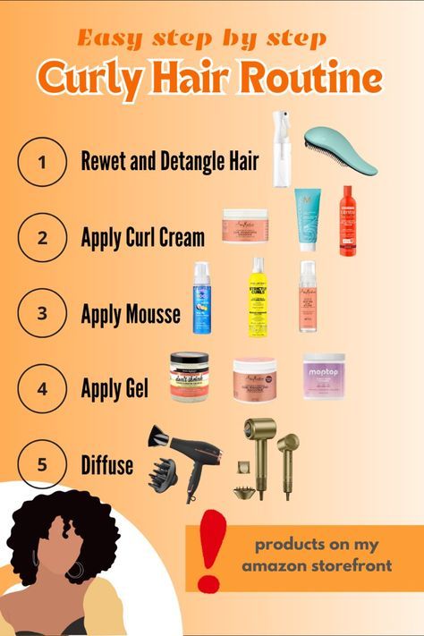 Hair Care Wavy Curls, What To Use On Curly Hair, Best Routine For Curly Hair, How To Have Natural Curly Hair, Steps For Curly Hair Routine, Easy Curly Routine, Curly Hair Travel Essentials, Curly Hair Routine Products Steps, Hair Care For Curly Hair Natural