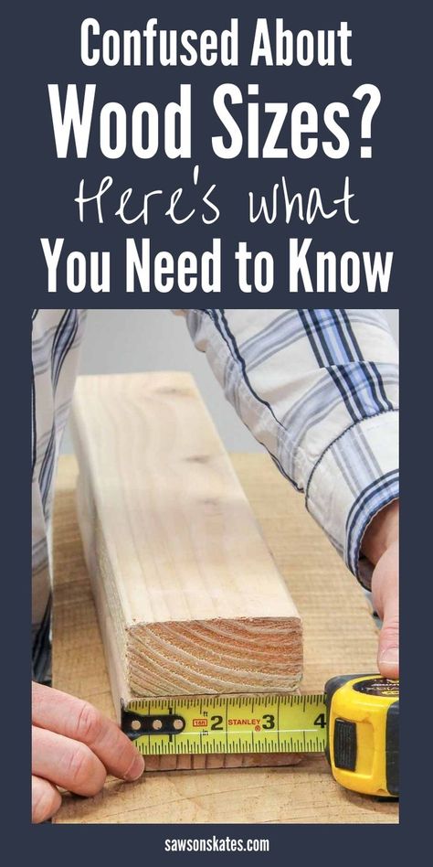 Buy wood for your DIY projects with confidence! This tutorial explains wood sizes and includes charts for common wood sizes. So helpful! #sawsonskates Wood Sizes Chart, Antique Hand Tools, Diy Projects For Men, Simple Furniture, Diy Holz, Home Workshop, Wood Plans, Wood Ideas, Buy Wood