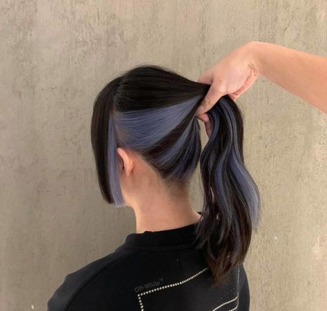 hidden hair colors to try for a chic low-maintenance look Hair Dyed Underneath, Two Color Hair, Hidden Hair Color, Hair Color Underneath, Peekaboo Hair, Hair Color Streaks, Hair Streaks, Short Hair Color, Hair Dye Colors