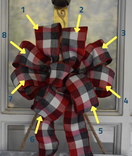 Easiest Way To Make A Wreath Bow, How To Make A Big Bow With Wired Ribbon, Tying A Large Ribbon Bow, Making A Wreath Bow With Ribbon, How To Make Big Fluffy Bows, Big Bow For Wreath Diy, How To Make A Big Loopy Bow, How To Tie A Bow With Ribbon For Wreath, Make A Big Bow With Ribbon