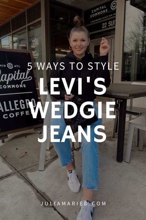 5 WAYS TO WEAR LEVI’S WEDGIE JEANS | THE RULE OF 5 Wedgie Fit Levis Outfit, Levi Wedgie Jeans Outfit, Levis Wedgie Straight Jeans Outfit, Wedgie Jeans Outfit, Levi Wedgie Jeans, Levi Jeans Outfit, Levi Wedgie Straight Jeans, Levi Wedgie, Julia Marie