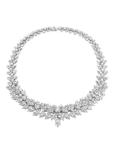 Harry Winston diamond necklace Harry Winston Diamond Necklace, Harry Winston Diamond, Wreath Necklace, Heartbeat Necklace, Diamond Solitaire Earrings, Classic Wedding Rings, Harry Winston, Sterling Necklaces, Expensive Jewelry