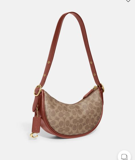 Coach Shoulder Bag, Moon Shapes, Canvas Shoulder Bag, Rust Color, Strap Tops, Saks Fifth, Saks Fifth Avenue, Phone Numbers, Fashion Designer