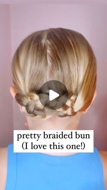 Audrey McClelland on Instagram: "PRETTY BRAIDED BUN 💗 Looking for a pretty hairstyle to try? This bun is so sweet and cute! It’s easy to do (I, promise!) . I share all of the hair products that we love and use above in my stories and in my highlights. Feel free to ask me any questions!  . #bunhairstyle #bunhairstyles #bunhair #hairdo #braidideas #braidinspo #braidinspiration #braid #simplehairstyles #simplehair #simplehairstyle #easyhairstyles #easyhairstyle #easyhairstylesforgirls #cutehairstyles #cutehair #hairvideo #hairideas #hairinspo #hairinspiration #hairvideos #hairidea #schoolhairstyles #schoolhair #hairstyles #hair #hairstyle #hairtutorial #hairtutorials" Grade 2 Hairstyles, Braided Bun Easy, Girls Hair Updos Easy, Easy School Hairstyles Updo, Gymnastics Bun Hairstyles, Gymnastics Competition Hair Easy, Two Braids Bun, Girls Bun Hairstyles Kids, Gymnastic Hairstyles For Kids