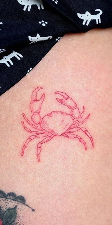 Crab Tattoo, Парные Тату, Irezumi Tattoos, Red Ink Tattoos, Zodiac Tattoos, Red Tattoos, Zodiac Tattoo, Back Tattoos, Red Ink