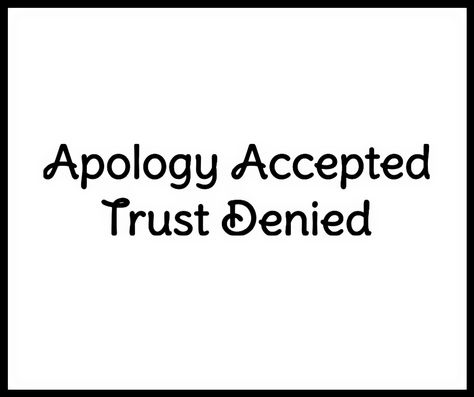 "Apology accepted, Trust denied." - Forgive generously, but don't be walked on. Apology Accepted, Trust Quotes, Never Give Up, How Are You Feeling, I Hope, Inspirational Quotes, Feelings, Quotes, Quick Saves