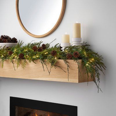 Christmas garland mantle