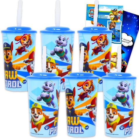 PRICES MAY VARY. Paw Patrol Sippy Cup Set - 6 Pack Paw Patrol Tumbler with Straw Bundle With Paw Patrol Stickers (Paw Patrol Cup for Toddlers Kids Adults). This Nickelodeon Paw Patrol party favor bundle comes with 6 Paw Patrol cups with lid and straw, each able to hold 16 oz. Sure to be a hit with Paw Patrol fans of all ages, these Paw Patrol tumblers are great to use as party favors, party supplies, goodie bag fillers, gift basket fillers, and more! Each durable cup depicts colorful artwork fea Paw Patrol Snacks For Party, Paw Patrol 4th Birthday Party Boy, Paw Patrol Mighty Pups Birthday Party, Paw Patrol Party Favors Bags, Paw Patrol Cup, Paw Patrol Tumbler, Paw Patrol Goodie Bags, Paw Patrol Cups, Paw Patrol Centerpiece