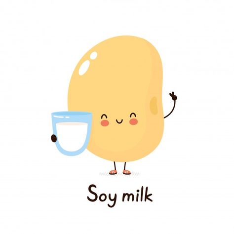 Cute happy smiling plant based soy milk ... | Premium Vector #Freepik #vector #character #cartoon #cute #vegetable Soy Milk Drawing, Soy Milk Packaging, Milk Character, Label Minuman, Soya Milk, Zero Waste Store, Milk Packaging, Eco Logo, Desain Editorial