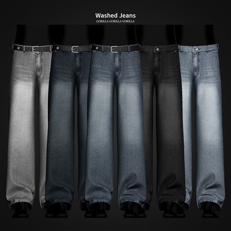 Washed Jeans | Patreon Sims 4 Male Clothes Grunge, Sims 4 Cc Clothes Male Tops, S4cc Clothing Male, Sims Cc Clothes Male, Sims 4 Men Clothing, Gorilla Gorilla, Sims 4 Male Clothes, Sims 4 Cheats, Sims 4 Tsr