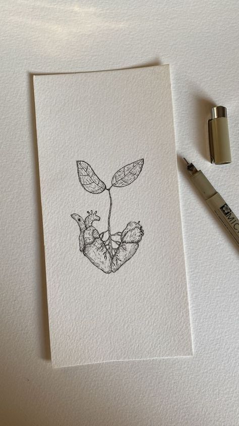 Heart Plant Drawing, Seed Tattoo, Heart Plant, Self Love Tattoo, Coffee Tattoos, Back Of Shoulder Tattoo, Healing Tattoo, Plant Tattoo, Just Ink