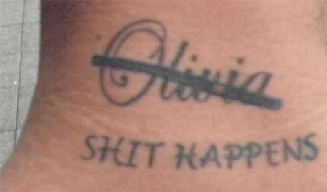 shit happens tattoo haha great! Tato Nama, 21 Tattoo, Tattoos About Growth, No Regrets Tattoo, See Tattoo, Tattoos Black Women, 7 Tattoo, Tattoos Back, Tattoo Fails