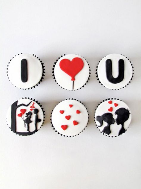 35+ Valentine's Day Cupcake Ideas - I Love You Cupcakes Cupcakes Bonitos, Kue Fondant, Valentine Cakes, Deco Cupcake, Cupcakes Design, Anniversary Cupcakes, Decorated Cupcakes, Valentine Day Cupcakes, Hari Valentine