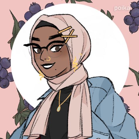 Hijabi Oc Drawing, Hijabi Character Design, Hijab Character Design, Hijabi Sketch, Muslim Pfp, Hijabi Pfp, Hijabi Pfp Cartoon, Oc Doodles, Pfp Cartoon