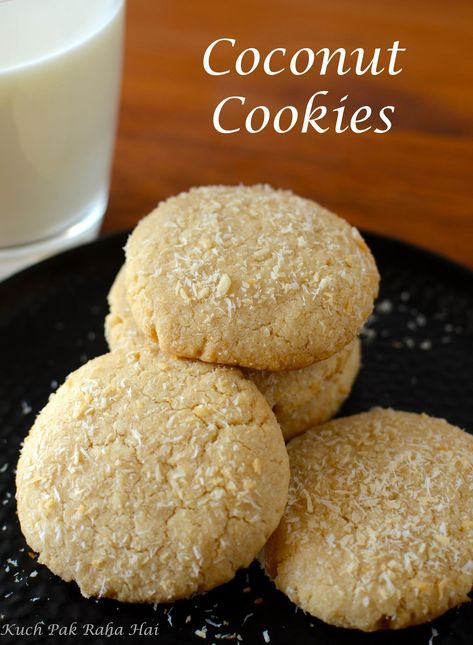 Dessicated Coconut, Cookies Eggless, Egg Free Cakes, Coconut Flour Cookies, Coconut Cookies Recipes, Eggless Cakes, Eggless Desserts, No Flour Cookies, Eggless Baking