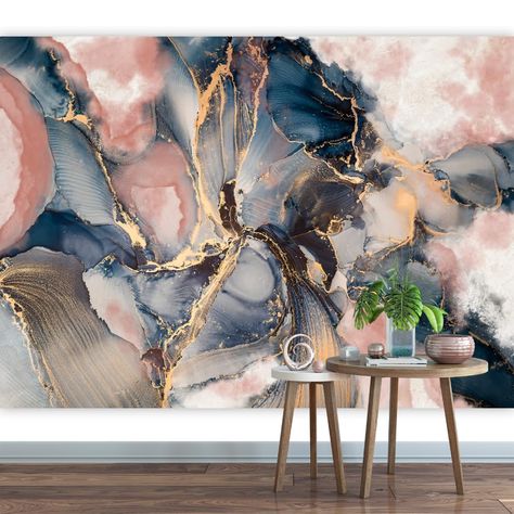 PRICES MAY VARY. ➤【wallpaper size】: Total size is 135"W x106.3"H/343x270cm(height x width). We will divide the large wall murals into equal parts precisely and then deliver them to you in roll shape.(Support customization) ➤【 Peel and Stick Murals Theme】3d wallpaper,abstract wallpaper,luxury wallpaper,geometric peel and stick wallpaper,cherry blossom wall stickers,night sky wallpaper,wall art for living room, kitchen wall paper,abstract wall art wall decals,wallpaper for bedroom, boho wall art,a Watercolor Mural, Gold Acrylic Paint, Bedroom Murals, Texture Abstract, Bleu Pastel, Marble Wallpaper, Peel And Stick Vinyl, Marble Wall, Alcohol Ink Art