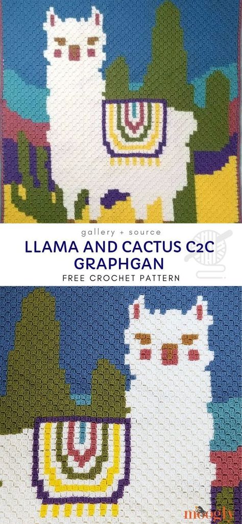 Alpaca or Llama Crochet Pattern Ideas - Pattern Center Patterns For Toys, Llama Crochet Pattern, C2c Graphgan, Crochet Granny Square Afghan, Blanket Craft, Crochet Afghan Patterns Free, C2c Crochet, Crochet Afghans, Baby Afghans