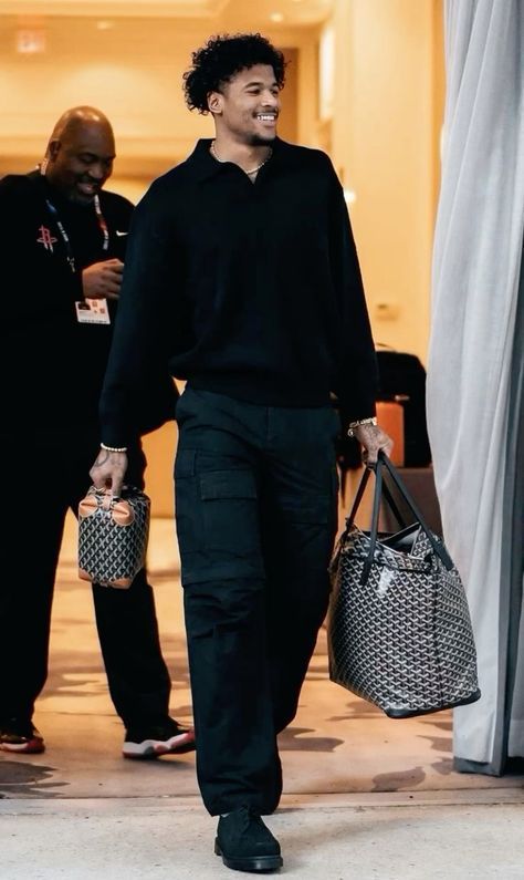 Nba Players Street Style, Mens All Black Outfit Classy, Travel Outfit Men, Men Autumn Outfit, Mens Casual Outfit, Mens Fashion Black, Coffee Date Outfit, Black Outfit Men, Loafers Outfit