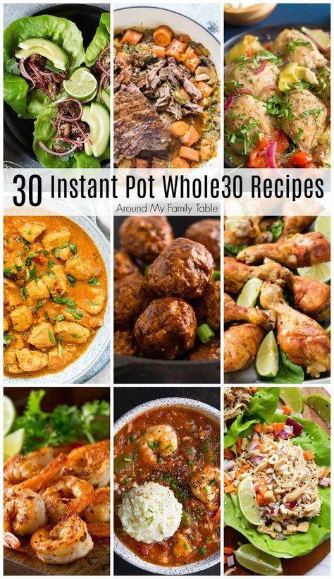 Planning for your Whole30 month doesn't have to be overwhelming.  I've collected a month's worth of delicious Whole30 Instant Pot Recipes to get you through the month. Healthy Instant Pot Recipes Clean Eating, Instant Pot Whole 30, Gc Names, Healthy Instapot Recipes, Instant Pot Recipes Healthy, Whole30 Instant Pot, Whole 30 Meal Plan, Pot Recipes Easy, Healthy Instant Pot Recipes