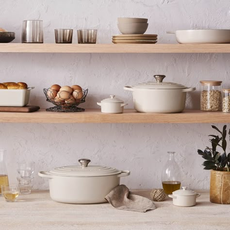 Le Creuset | Soft, sweet, and sophisticated: welcome Brioche. 🍞 Visit the link in our bio to see more of this new matte neutral. | Instagram Le Crueset, Le Creuset Kitchen, Enameled Cast Iron Cookware, Enameled Cast Iron, Home Organisation, Cast Iron Cookware, Le Creuset, Dutch Oven, Cast Iron