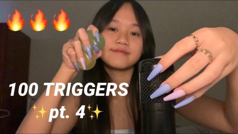 ASMR 100 TRIGGERS ( long nails edition 💅🏻 ) - YouTube Long Asmr Videos, Youtube Asmr, Falling Asleep Tips, Asmr Sound, Asmr Youtube, Satisfying Stuff, Ear Cleaning, Falling Asleep, Asmr Video