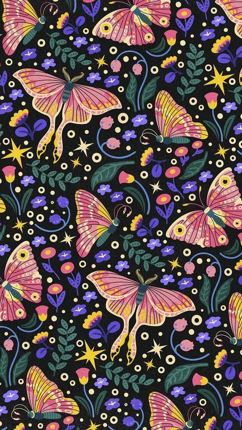 Iphone Wallpaper Forest, Iphone Wallpaper Butterfly, Butterfly Iphone Wallpaper, Butterfly Phone Wallpaper, Image Of Butterfly, Forest Butterfly, Cat Pattern Wallpaper, Pattern Design Ideas, Wallpaper Butterfly