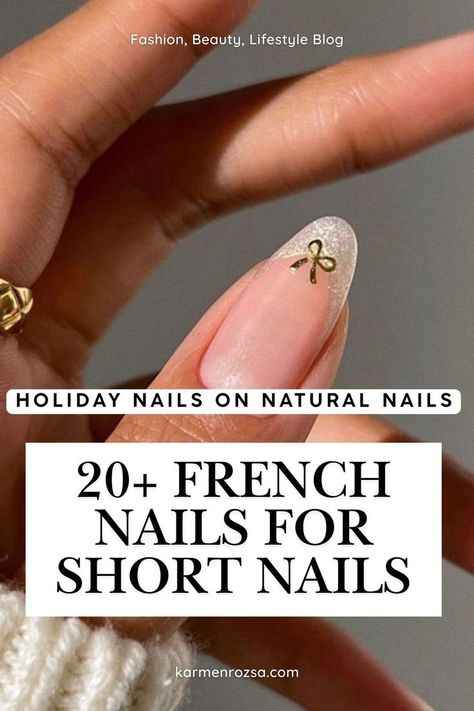 20+ French nails for short nails that will elevate your natural nails to perfection. From timeless classic designs to trendy variations, these nails designs on short nails are a stylish way to complement your holiday look without any fuss. Natural Christmas Nails Short, French Natural Nails Short, Natural French Tip Nails Short, French Tip Christmas Nail Designs, January French Nails, French Tip Christmas Nail Ideas Short, Winter Glam Nails, Festive French Nails, French Tip Nails Natural Nail