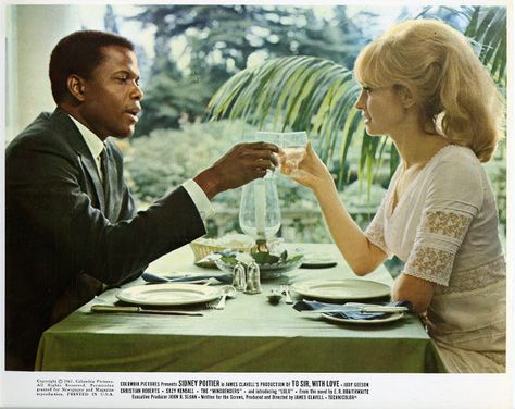 Sidney Poitier and Suzy Kendall in To Sir With Love. 1967 Love Movie Quotes, To Sir With Love, Judy Geeson, 60s Films, Love Essay, Sidney Poitier, Diahann Carroll, Husband Material, Tony Curtis