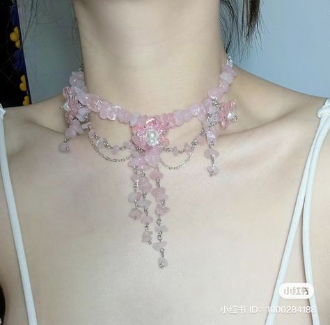 Ethereal Necklace, Popular Necklaces 2023, Beaded Clothing, Fairy Core Beaded Jewelry, Fairycore Beaded Jewelry, Adjustable Beaded Fairycore Necklace, Fairy Beaded Necklace, Fairycore Beaded Necklace, Ethereal Jewelry