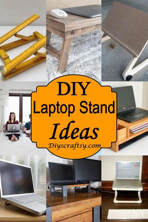 20 DIY Laptop Stand Ideas You Can Make This Weekend Diy Laptop Stand, Laptop Stand Wood, Ergonomic Office Furniture, Diy Laptop, Ergonomics Furniture, Improve Your Posture, Stand Ideas, Workspace Inspiration, Boost Productivity