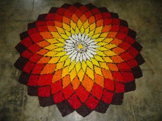 <3 Floral Carpet Design, Rangoli Images, Onam Pookalam Design, Onam Pookalam, 3d Rangoli, Pookalam Design, Dhoti Salwar, Latest Rangoli, Easy Rangoli Designs Diwali