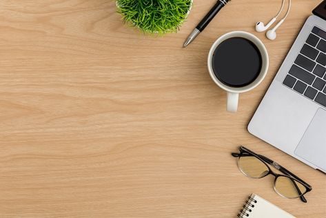 Top view wood office desk table. flat la... | Premium Photo #Freepik #photo #desktop #desk-flatlay #desk-top-view #table-flatlay Desk Flatlay, Desk Top View, Png Top, Office Desk Table, Mockup Desk, Wood Office Desk, Table Top View, Office Background, Wood Office