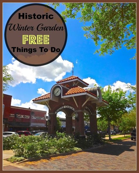 Historic Downtown Winter Garden: Free Things To Do  #LoveFL #WinterGarden #Travel Downtown Winter, Winter Garden Florida, Garden Florida, Orlando Parks, Florida Destinations, Orlando Travel, Family Vacay, Florida City, Orlando Vacation