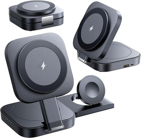 Amazon.com: LISEN 3 in 1 Charging Station for Apple Devices Magsafe Wireless Charger Pad for iPhone, Travel Wireless Charging Station for Multiple Devices Fits iPhone 15 Pro Max Magsafe Charger Airpods I Watch : Cell Phones & Accessories Iphone Magnetic Charger, Iphone Docking Station, Iphone Magsafe, Magsafe Charger, Cup Phones, Wireless Charging Station, Apple Watch Iphone, Charger Station, Magnetic Charger