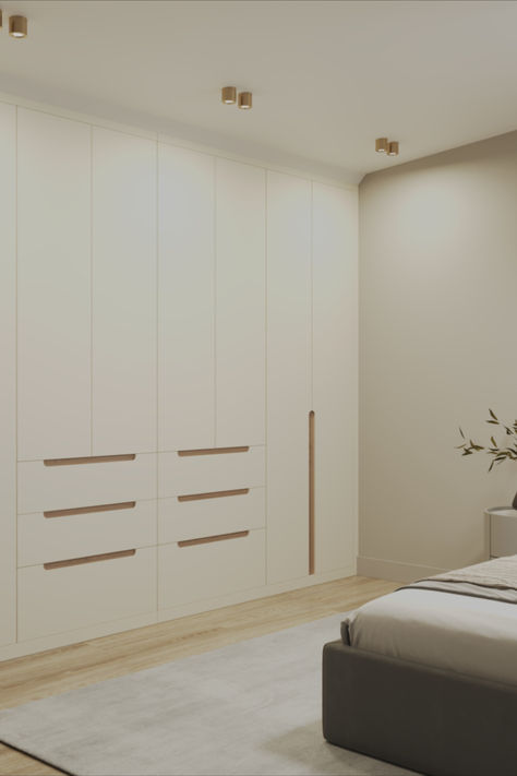 Scandinavian Bedroom Wardrobe, Closet Scandinavian, Scandinavian Closet, Wardrobe For Bedroom, White Wood Paneling, Built In Closet, Fitted Wardrobe, Closet Solutions, Bespoke Wardrobe