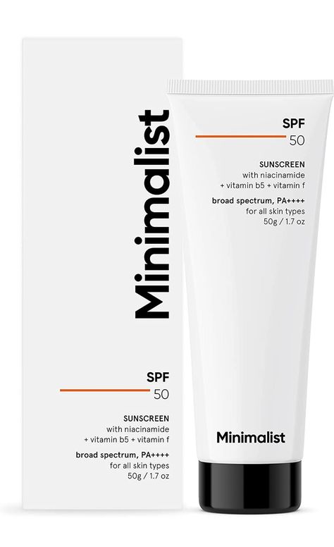 Minimalist Sunscreen SPF 50 Lightweight with Multi-Vitamins | No White Cast | Broad Spectrum PA ++++ | For Women & Men | 50g Minimalist Sunscreen, Sunscreen For Men, Minimalist Skincare, Gel Sunscreen, Tanning Sunscreen, Vitamin F, In Vivo, Body Sunscreen, Sunscreen Spf 50