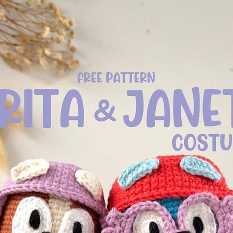 SAMIgurumis - Lilian on Instagram: "🎁 FREE PATTERN GRANNIES costumes 🧡💙 Hi! I want to give you these gifts in gratitude for all the love you give to Bingo and Bluey 💜 I hope you enjoy crocheting Rita and Janet's costumes, these cute grannies that make us laugh a lot 🤭. ✨Don't forget to tag me when you use these patterns 😉 Hugs, Lilian 💜 #bluey #bingo #blueyamigurumi #bingoamigurumi #blueycrochet #bingocrochet #freepattern #amigurumifreepattern #crochetfreepattern" Bingo And Bluey, Crochet Unicorn Pattern, Crochet Game, Crochet Costumes, Granny Pattern, Bluey Bingo, Crochet Ball, Easy Crochet Animals, Quick Crochet Patterns