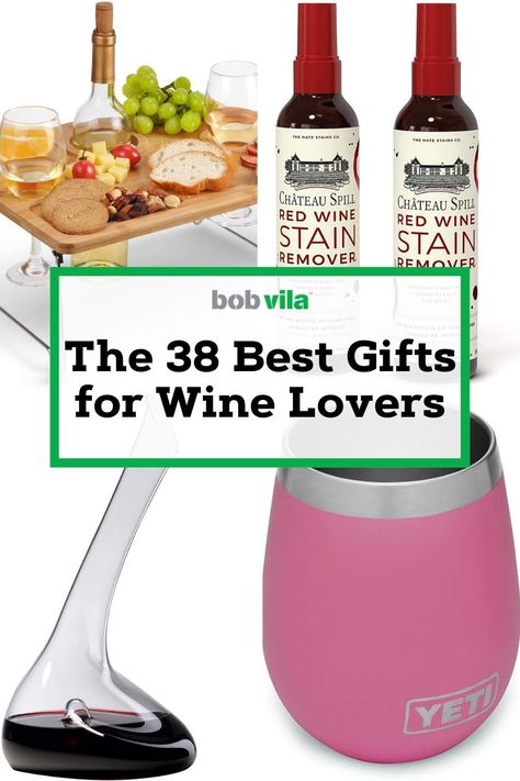 Drink up! From decanters to cups that keep your wine cold–we've got it all. Read more to find out the best gifts and gadgets to give your Merlot loving friends this holiday season. | The 38 Best Gifts for Wine Lovers Gift Ideas For Wine Lovers, Gift For Wine Lover, Wine Lover Gifts, Wine Gadgets, Red Wine Stains, Drinking Gift, Electric Wine Opener, Wine Preserver, Bob Vila