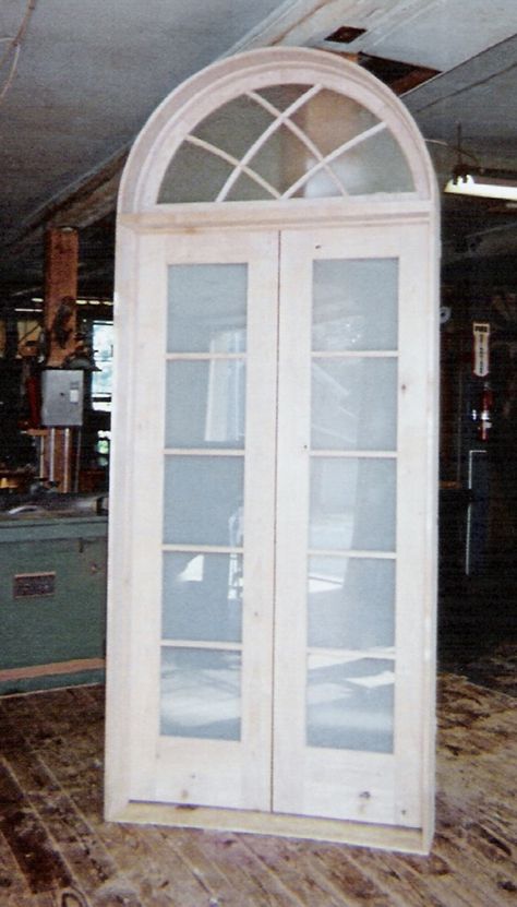 Arch top transom window gothic mullion interior double french door unit ob secured glass new construction in ca. Arched French Doors Interior, Curved Bathroom, Arched Interior Doors, Interior Double French Doors, Exterior French Doors, Arched French Doors, Arched Interior, Custom French Doors, Wood French Doors