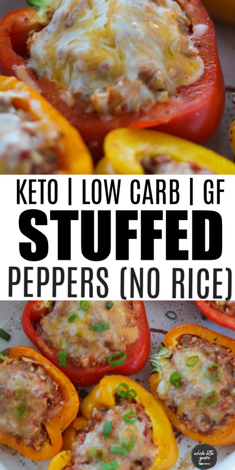 Italian stuffed bell peppers without rice that are keto, low carb, and gluten free. You'll love these easy Italian sausage stuffed peppers for a savory healthy keto dinner. Stuffed Peppers No Rice, Stuffed Bell Peppers Without Rice, Italian Stuffed Bell Peppers, Italian Sausage Stuffed Peppers, Healthy Keto Dinner, Sausage Stuffed Peppers, Low Carb Stuffed Peppers, Keto Stuffed Peppers, Healthy Low Carb Dinners