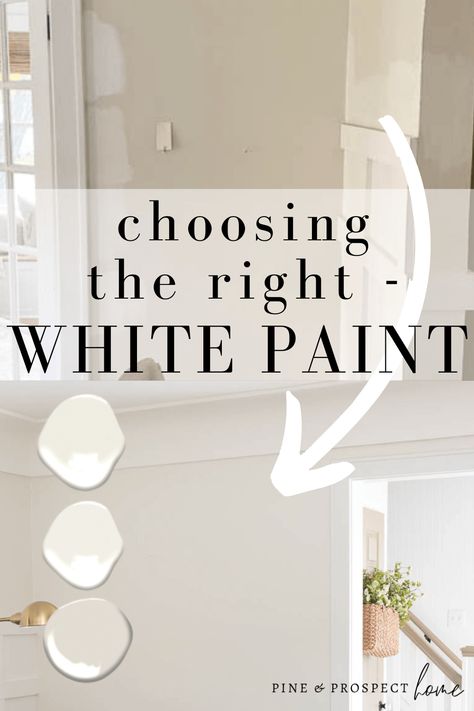 3 Simple Steps For Choosing The Right White Paint Color - Pine and Prospect Home White Interior Walls, Cottage Paint Colors, Pine And Prospect Home, Pine And Prospect, Tahoe House, White Interior Paint, White Paint Color, White Wall Paint, English Cottage Decor