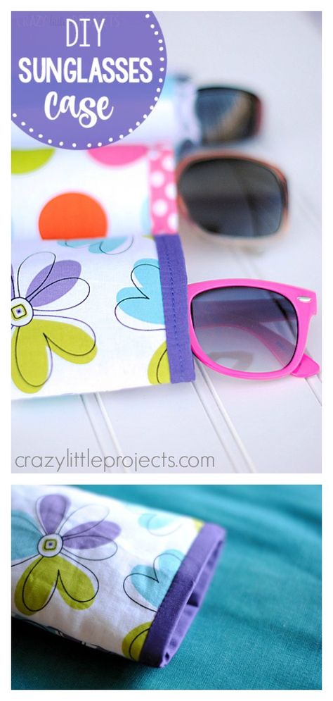 Quick and Easy Sunglasses Case Free Sewing Pattern #freesewingpattern #sewingpattern #glassescase Sewing Classes For Beginners, Tips Menjahit, Diy Sunglasses, Summer Sewing, Sew Ins, Costura Diy, Beginner Sewing Projects Easy, Sewing Class, Bag Ideas