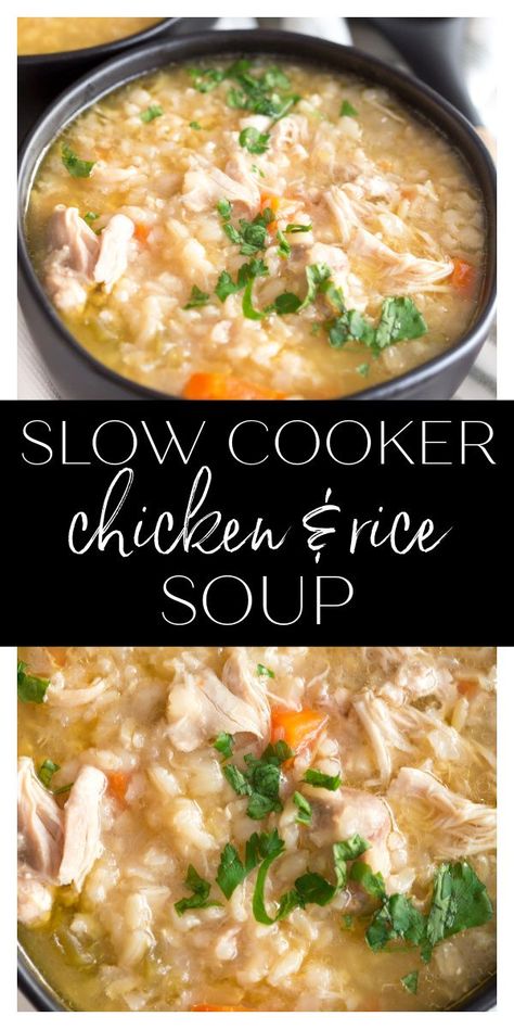 No Tomato Soup Recipes, Best Foods For A Cold, Slow Cooker Chicken And Rice, Chicken And Rice Crockpot, Chicken Soup Crockpot, Chicken Instant Pot, Rice Soup Recipes, Chicken Rice Soup, Comforting Soup