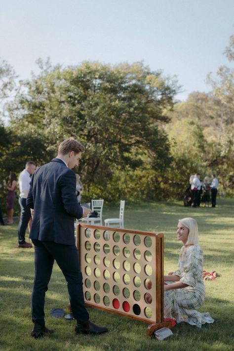 Yard Games At Wedding, Backyard Wedding Reception Games, Outdoor Games Wedding, Corn Hole Wedding, Wedding Fun Ideas, Backyard Wedding Arch, Outdoor Jenga, Backyard Engagement Party Decorations, Spring Engagement Party