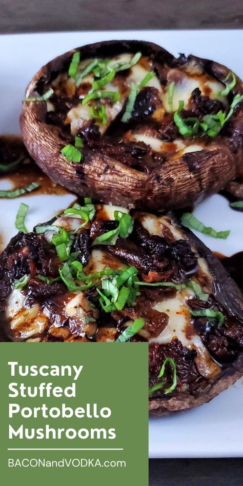 Baked Portabella Mushrooms, Stuffed Portobello Mushroom Caps, Mushroom Cap Recipes, Portobello Recipes, Bacon Vodka, Portabello Mushrooms, Portabella Mushrooms Recipes, Mushrooms Stuffed, Portobello Mushroom Recipes