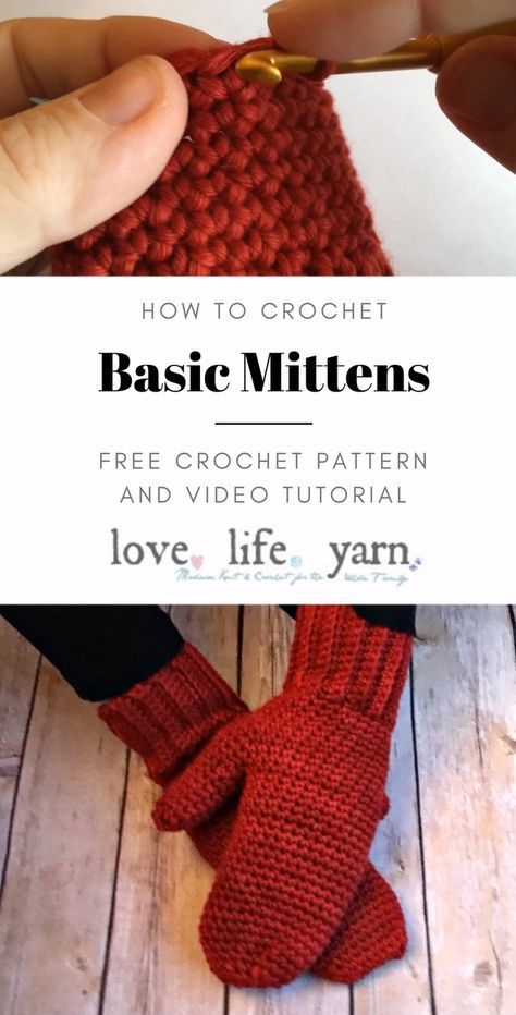 Corak Krusye, Projek Mengait, Knitting Mittens, Crochet Mitts, Crochet Mittens Free Pattern, Tutorial Knitting, Crochet Mittens Pattern, Easy Knitting Projects, Confection Au Crochet