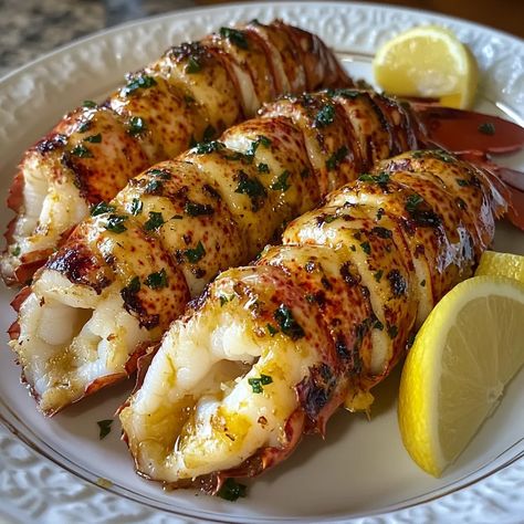 Treat yourself with this irresistible garlic butter lobster tail recipe. Perfectly baked lobster tails in rich garlic butter sauce – the ultimate seafood luxury. Lemon Bar Cookies, Best Lunch Recipes, Cherry Pie Recipe, Lobster Recipes Tail, Creamy Parmesan Sauce, Lemon Bar, Grilled Teriyaki Chicken, Poke Cake Recipes, Lobster Recipes